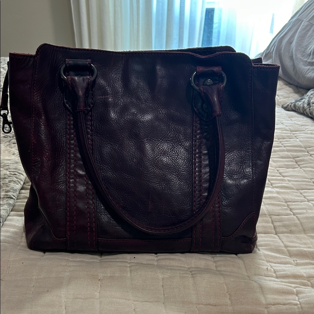 Frye Deep Burgundy Leather  Melissa Tote